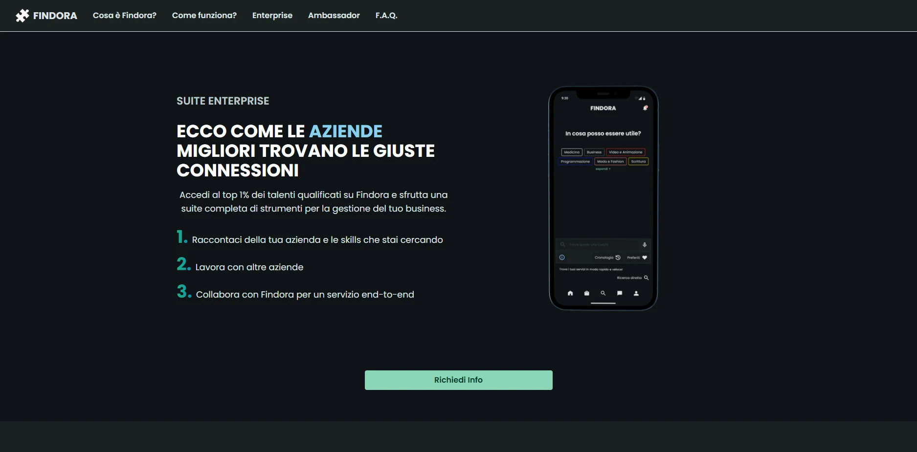 Sezione Suite Enterprise con la schermata di ricerca dell’app
